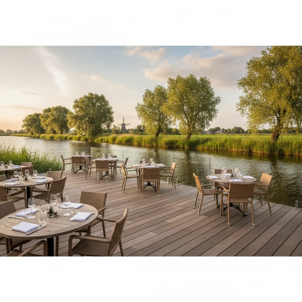 Terras van Mangerie De Zeeger aan het water